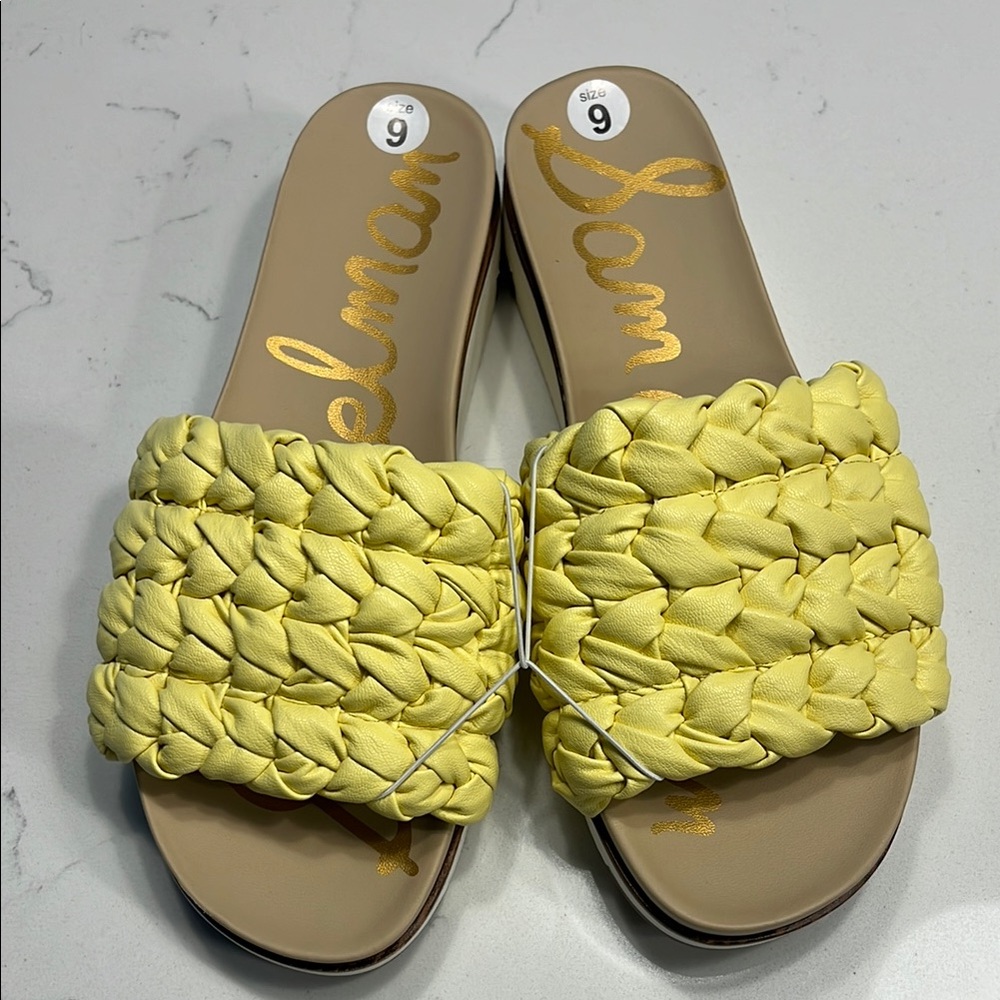 Sam Edelman Yellow Braided Sandals Slip-On Size 9 M  Womens
